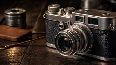 Original vintage camera detail example